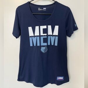 Under Armour Womens Small NBA Memphis Grizzles Navy Blue T-Shirt